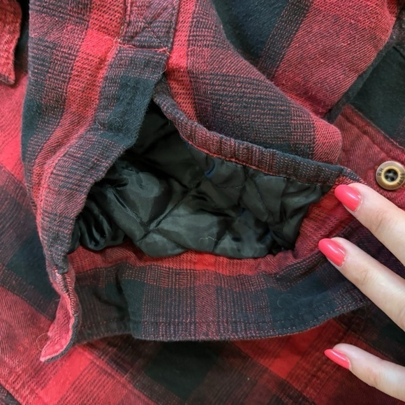 Redhead Shirt Jacket Shacket Men’s M Fleece Lined Red Buffalo Print Flannel Coat - Picture 11 of 15